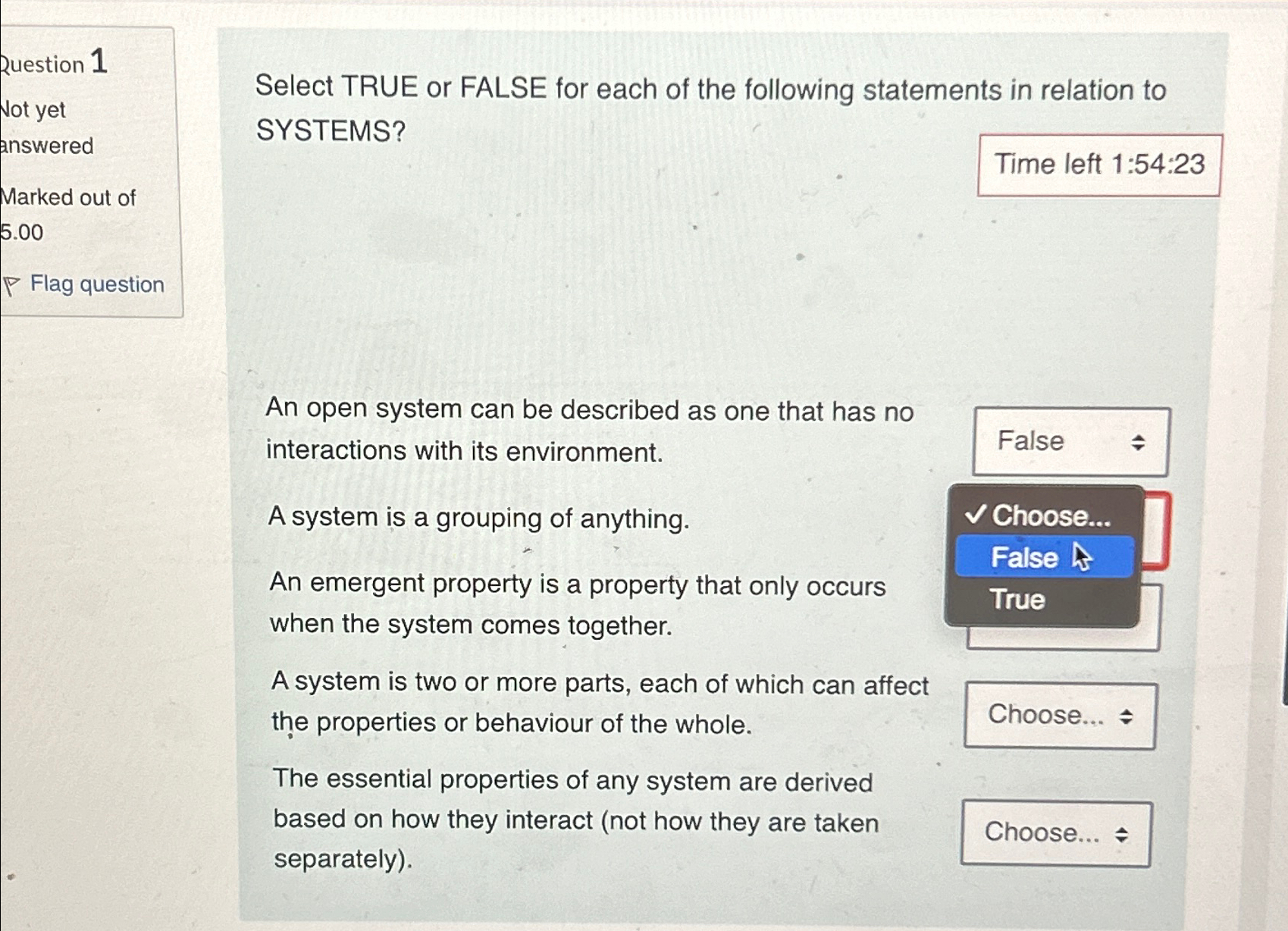 Ruestion 1 Not yet answered Marked out of 5 . 0 0