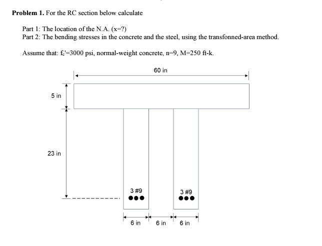 Problem 1 . For the RC section below