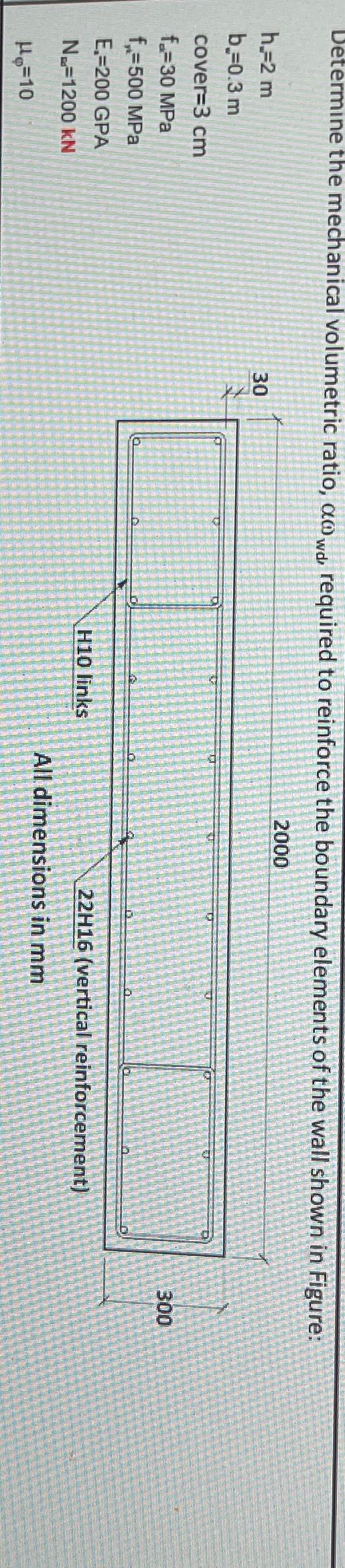 Determine the mechanical volumetric ratio, w d ,