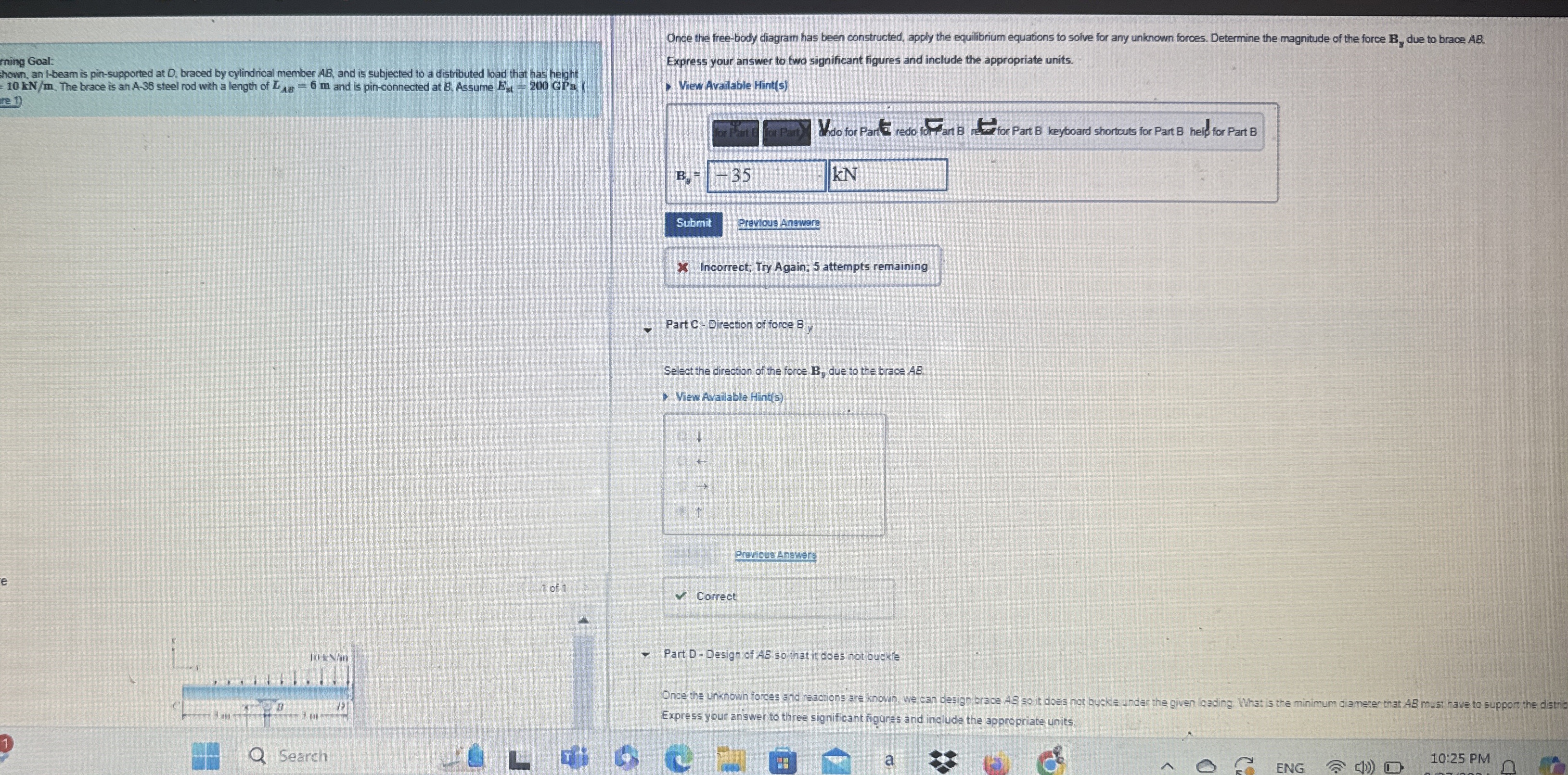 Leving cars: Esuse 1 ) Part B - Force B , due to