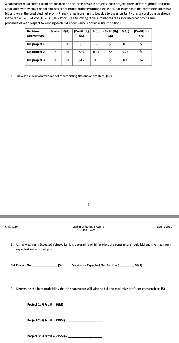 B . Using Maximum Expected Value criterion,