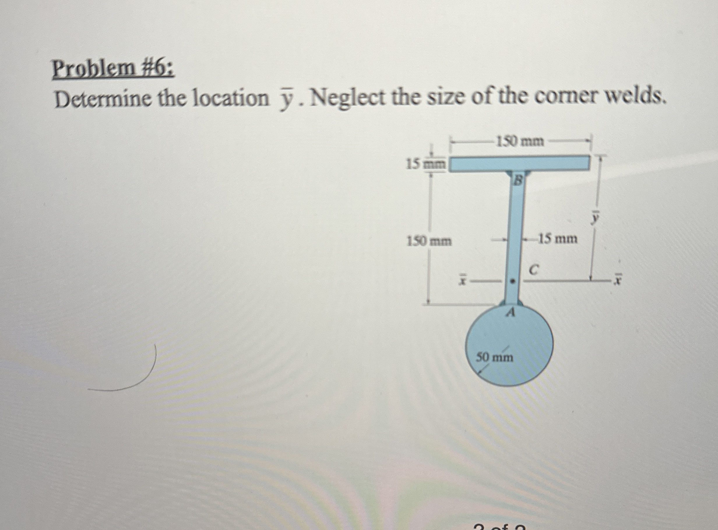 Problem ; Determine the location ? b a r ( y ) .