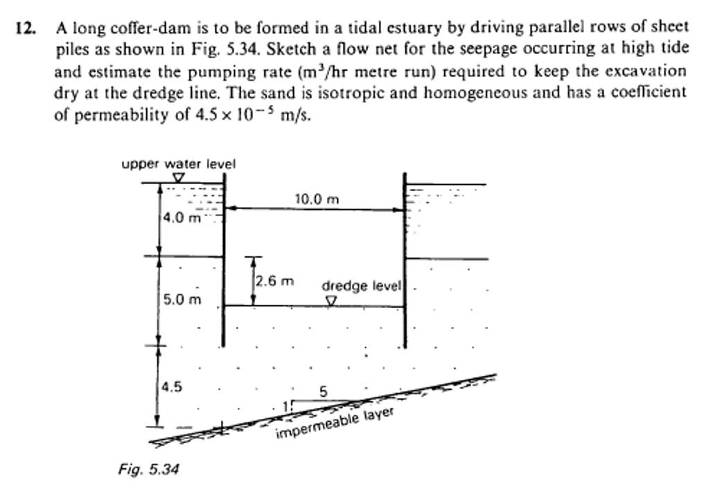 A long coffer - dam is to be formed in a tidal