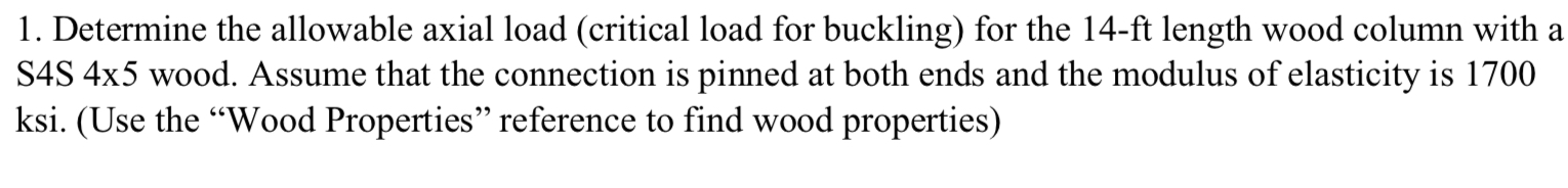Determine the allowable axial load ( critical