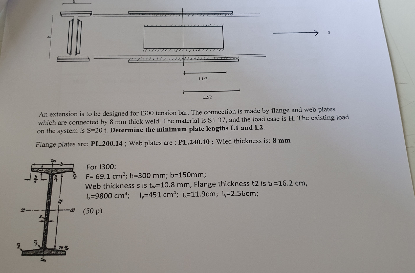 An extension is to be designed for I 3 0 0