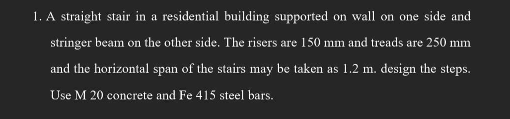 A straight stair in a residential building