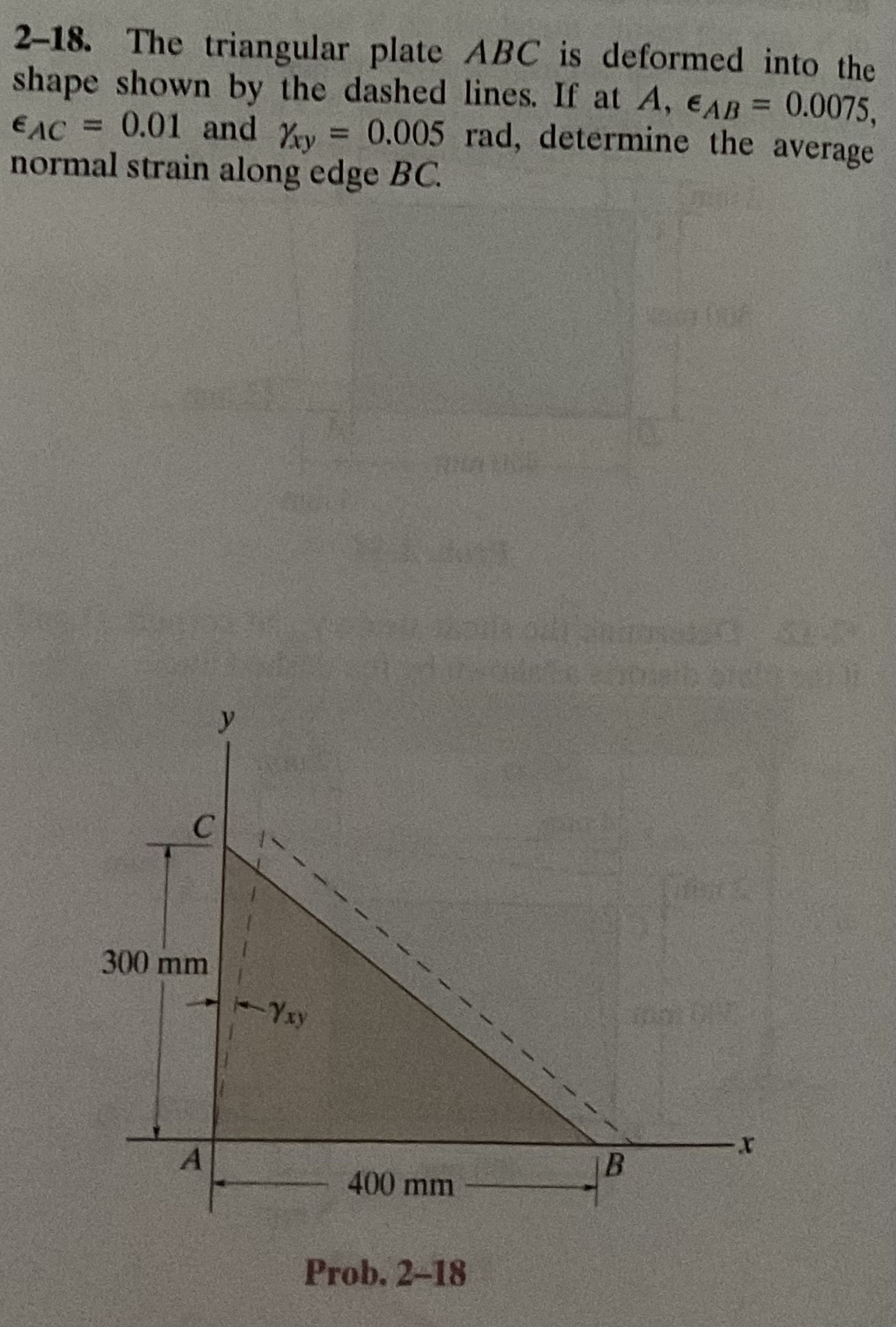 2 - 1 8 . The triangular plate ABC is deformed