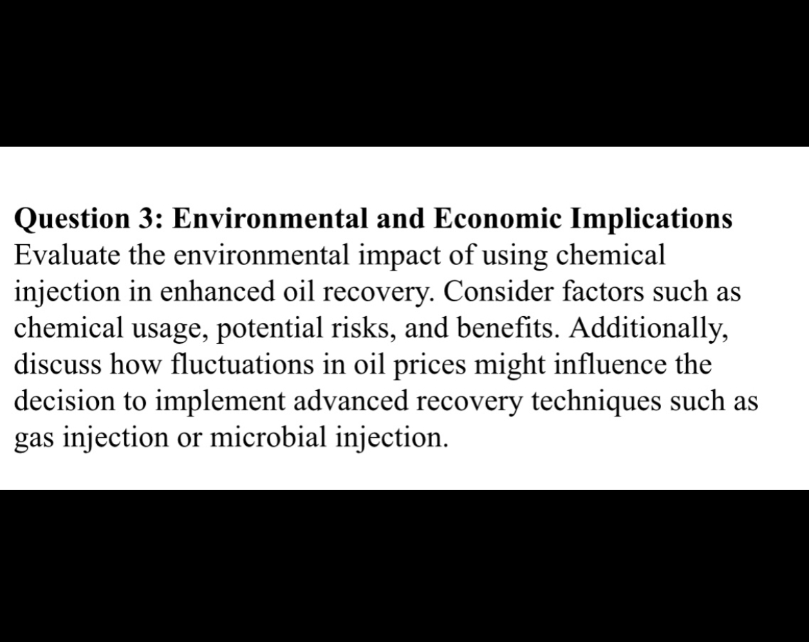Question 3 : Environmental and Economic