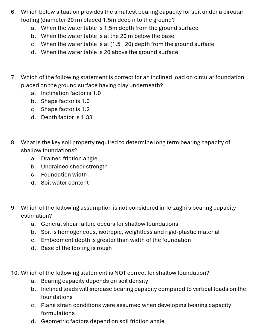 Which below situation provides the smallest