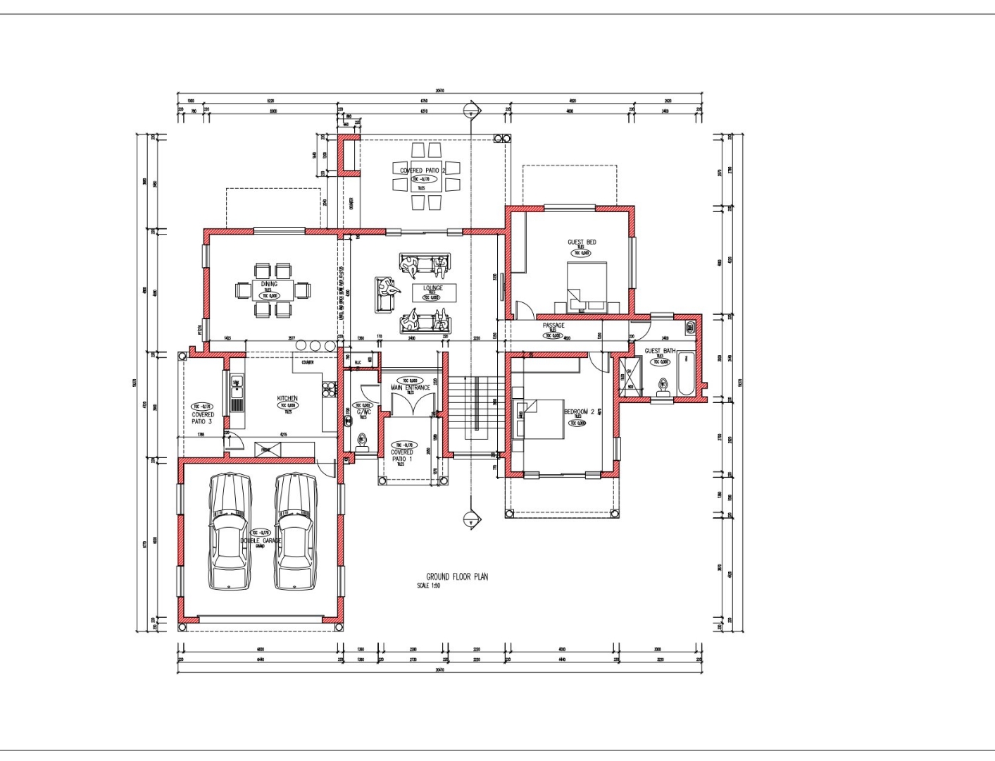 GROUND FLOR PLAN calculate collections takeoffs