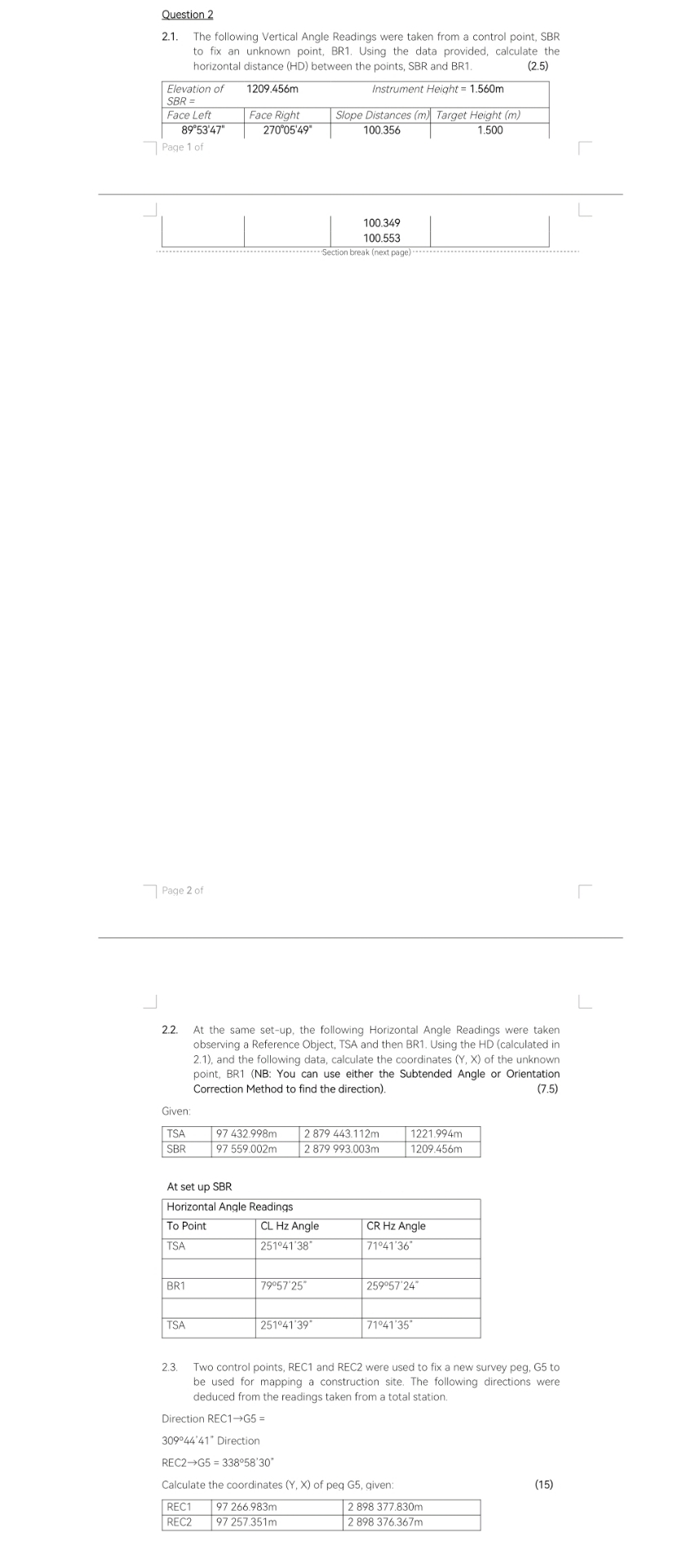 Question 2 2 . 1 . The following Vertical Angle