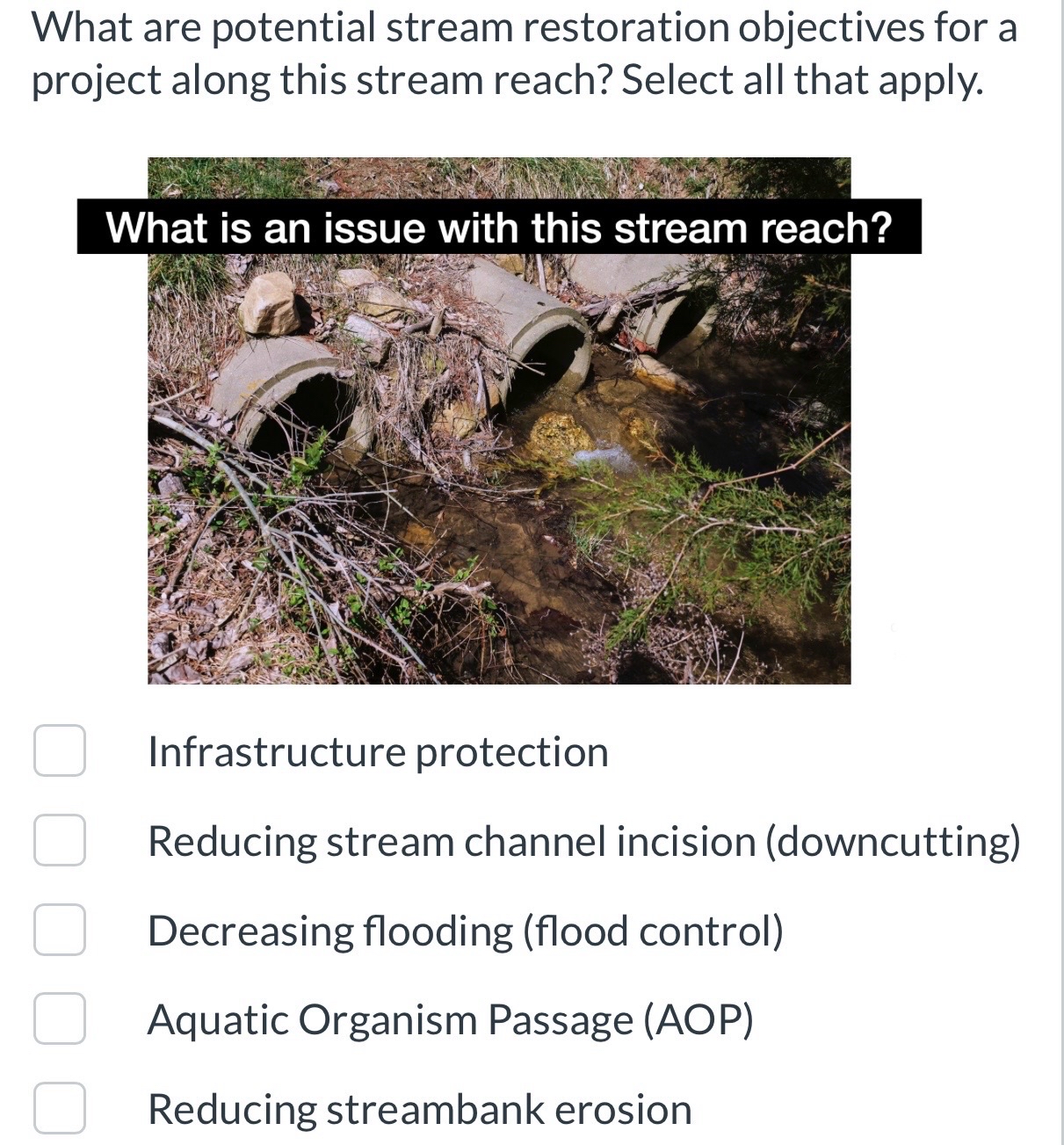 What are potential stream restoration objectives