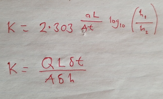 K = 2 . 3 0 3 a L A t l o g 1 0 ( h 1 h 2 ) K = Q