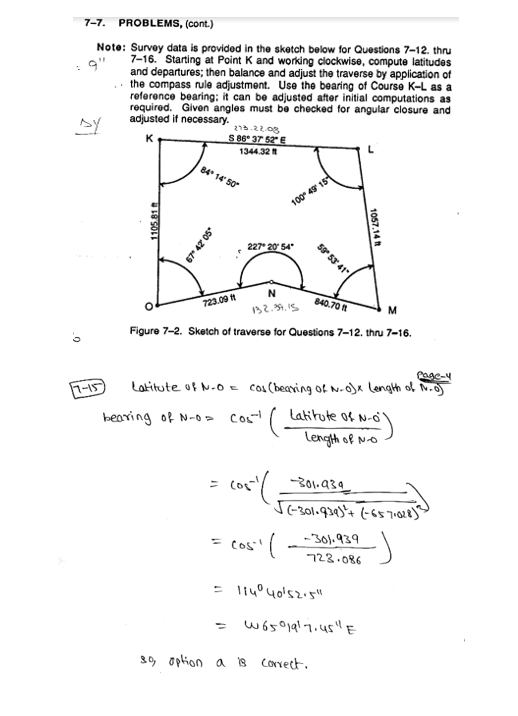 From this Open Traverse problem already solved,
