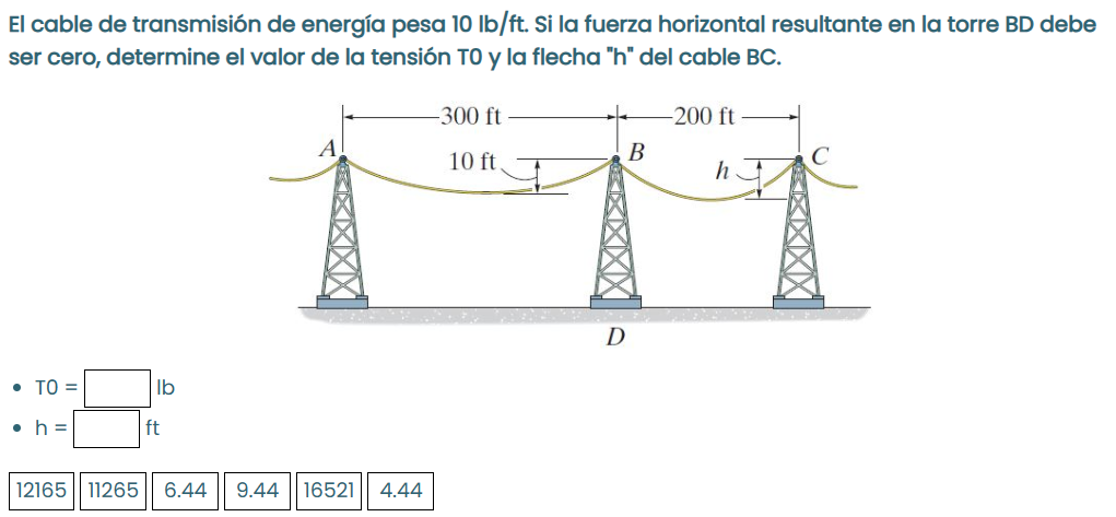 El cable de transmisi n de energ a pesa 1 0 lb /