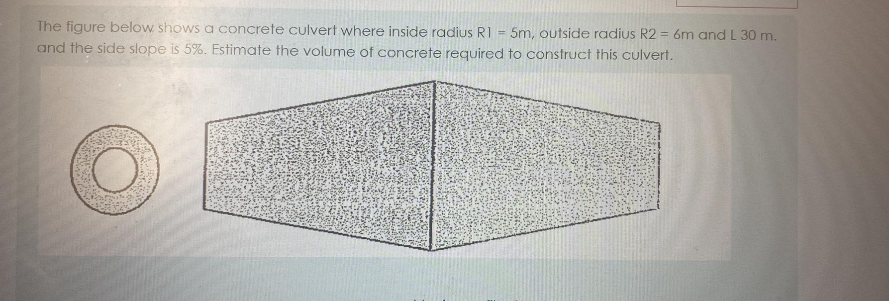 The figure below shows a concrete culvert where