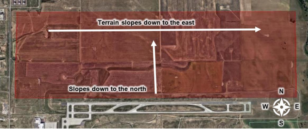 The Runway 8 L end is planned to be 5 3 4 4 AMSL