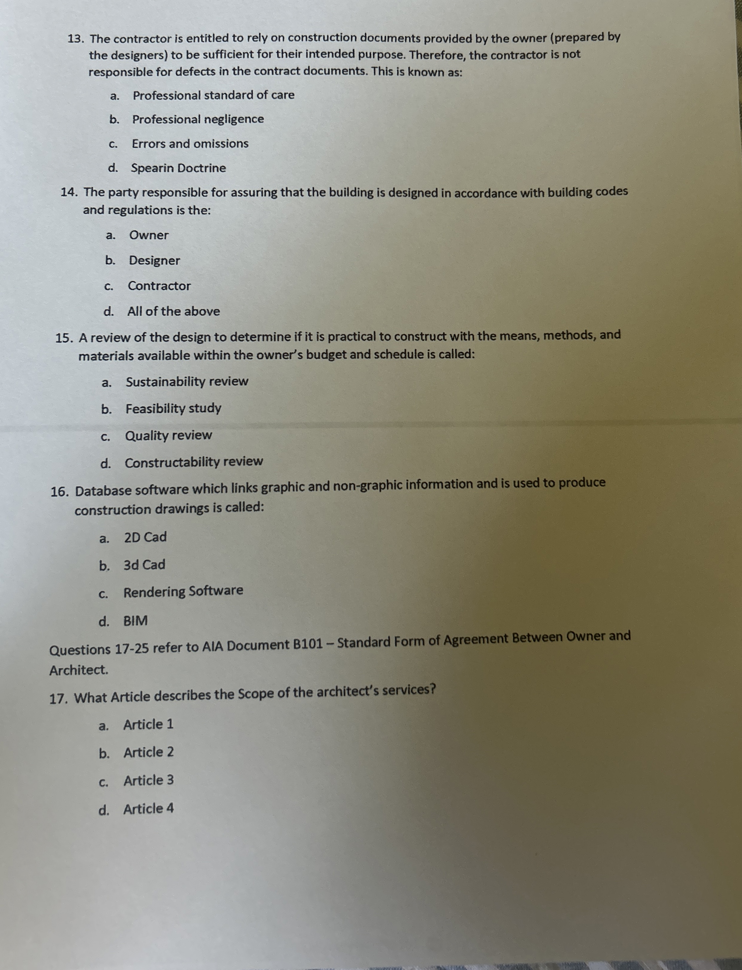 The contractor is entitled to rely on