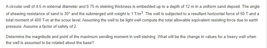 A circular well of 4 . 5 m external diameter and