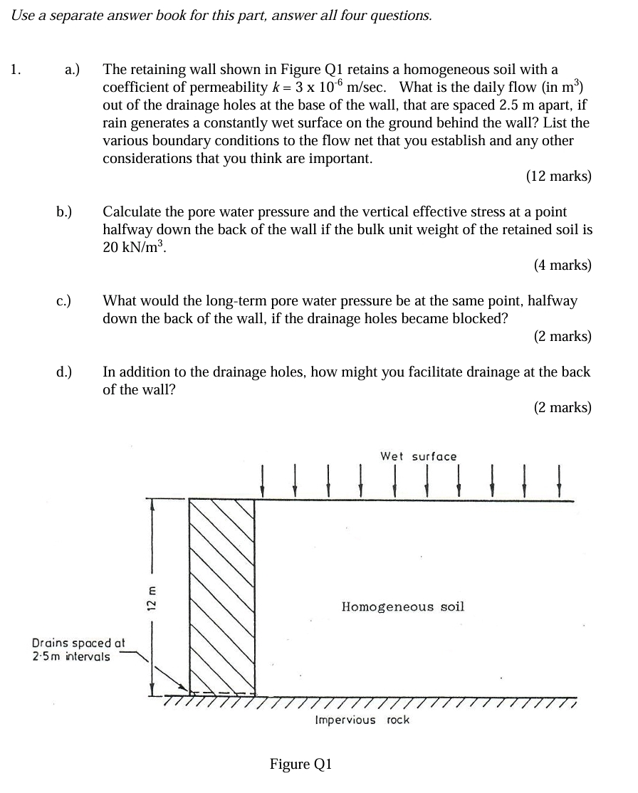 Use a separate answer book for this part, answer