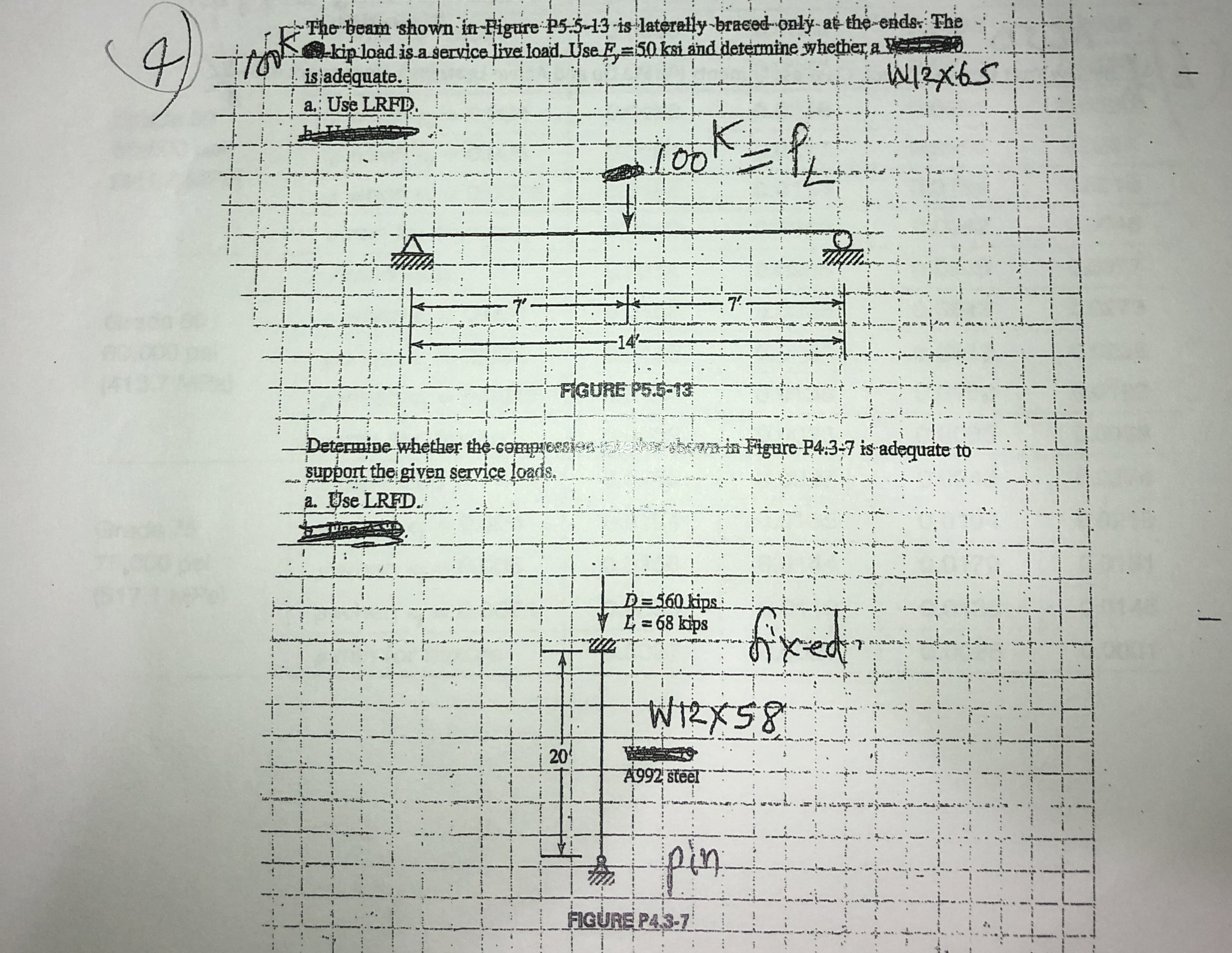 ( 4 ) The beam shown in Pigare P 5 . S - y is