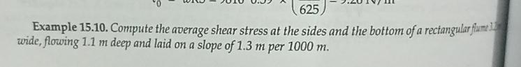 Compute the average shear stress at the sides and