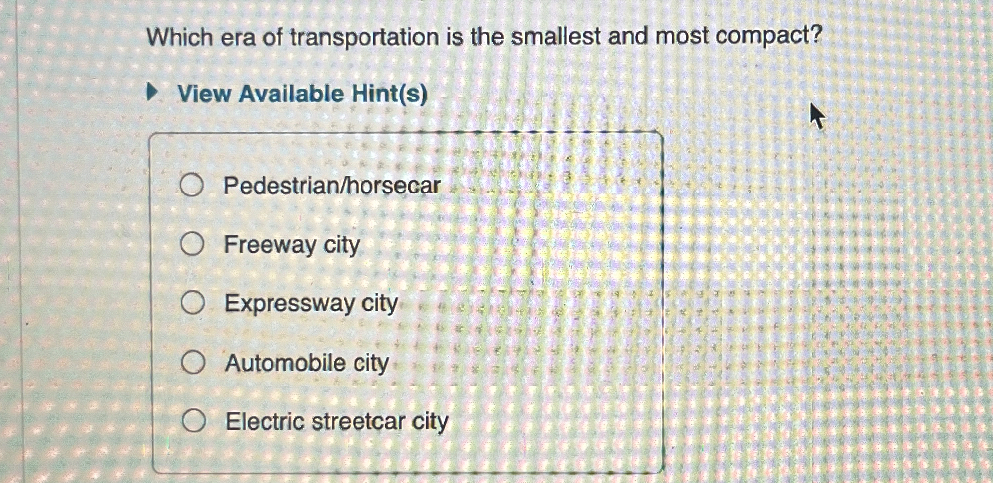 Which era of transportation is the smallest and