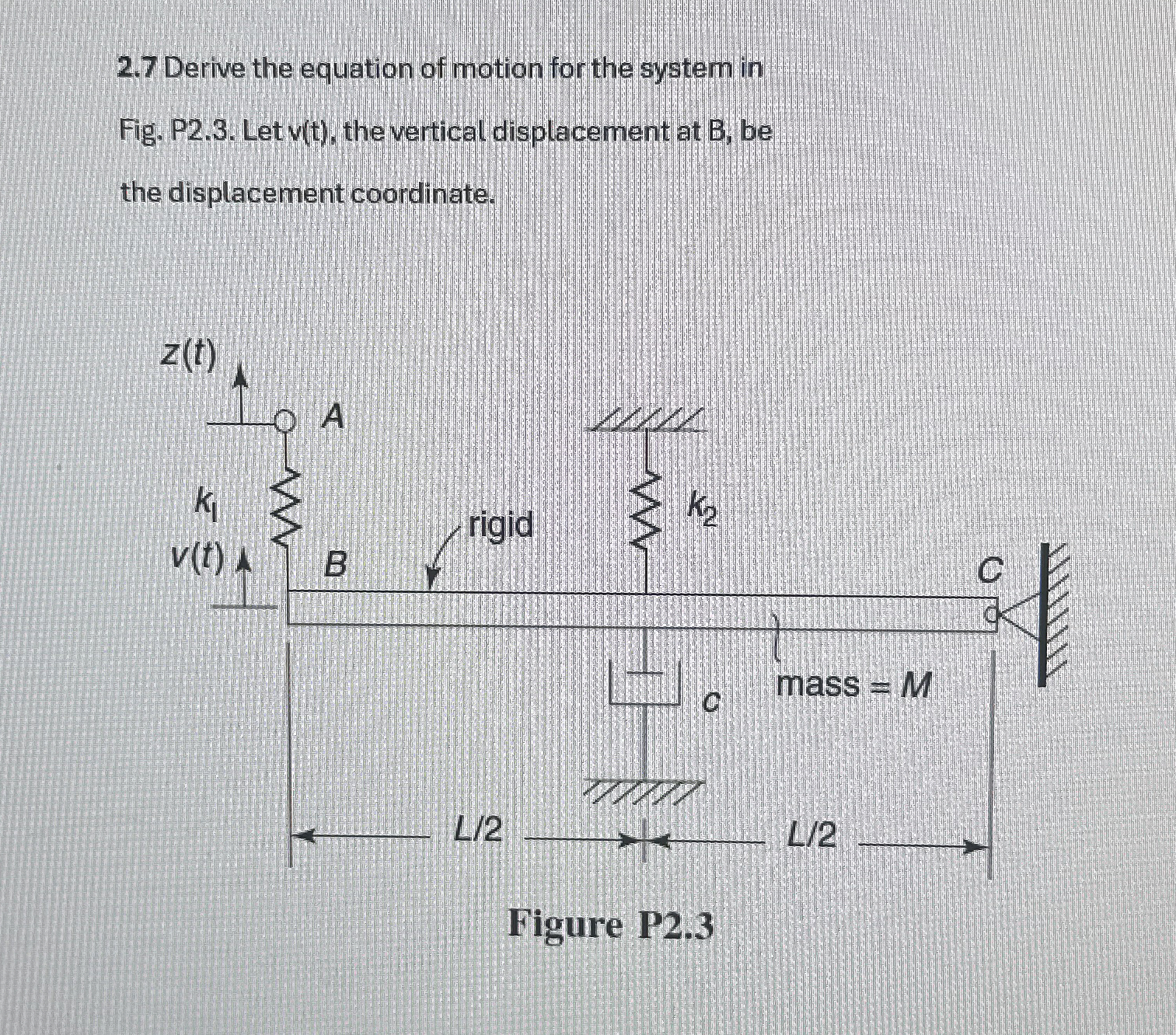 2 . 7 Derive the equation of motion for the