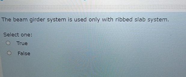 The beam girder system is used only with ribbed