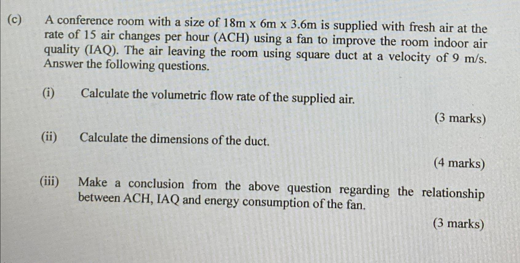 ( c ) A conference room with a size of 1 8 m 6 m