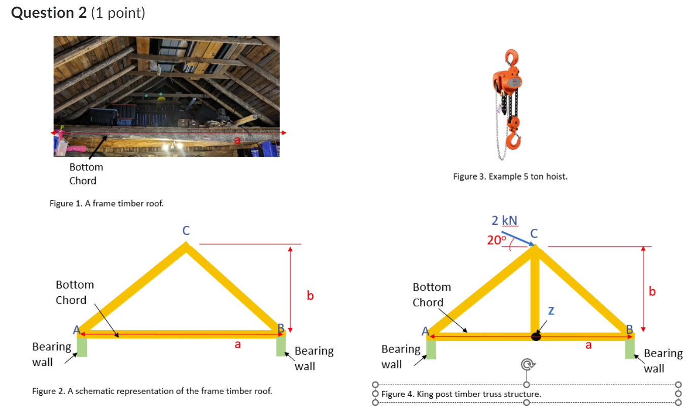 An A - shaped truss structure is used to support
