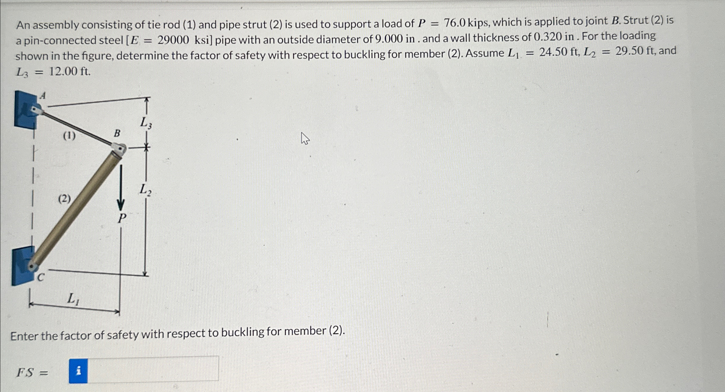 An assembly consisting of tie rod ( 1 ) and pipe