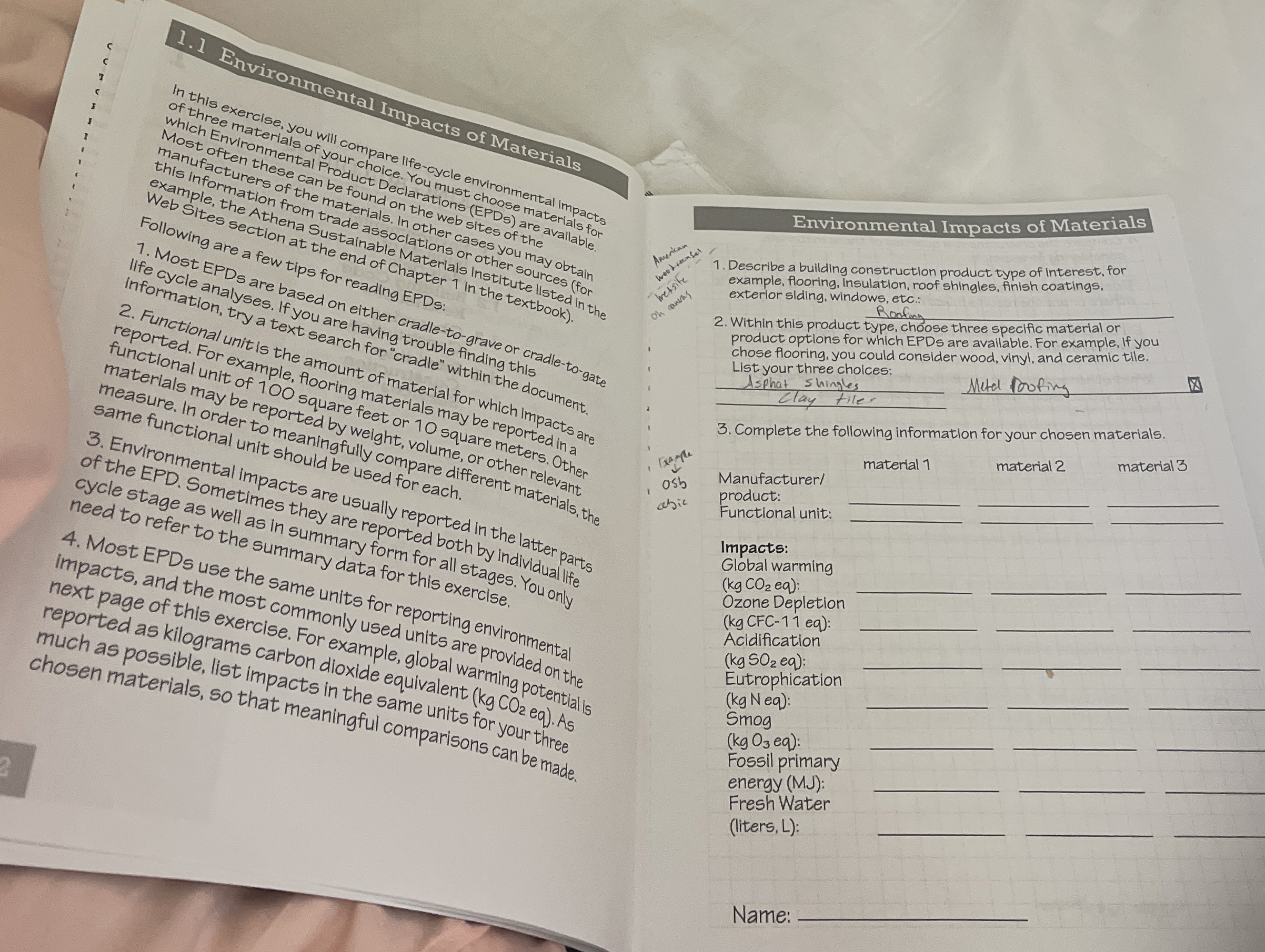 of three materials of youmpare life - cycle