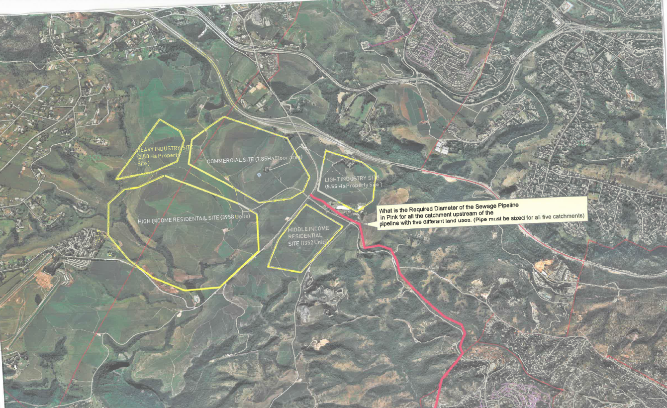 What is the required diammeter of the sewage