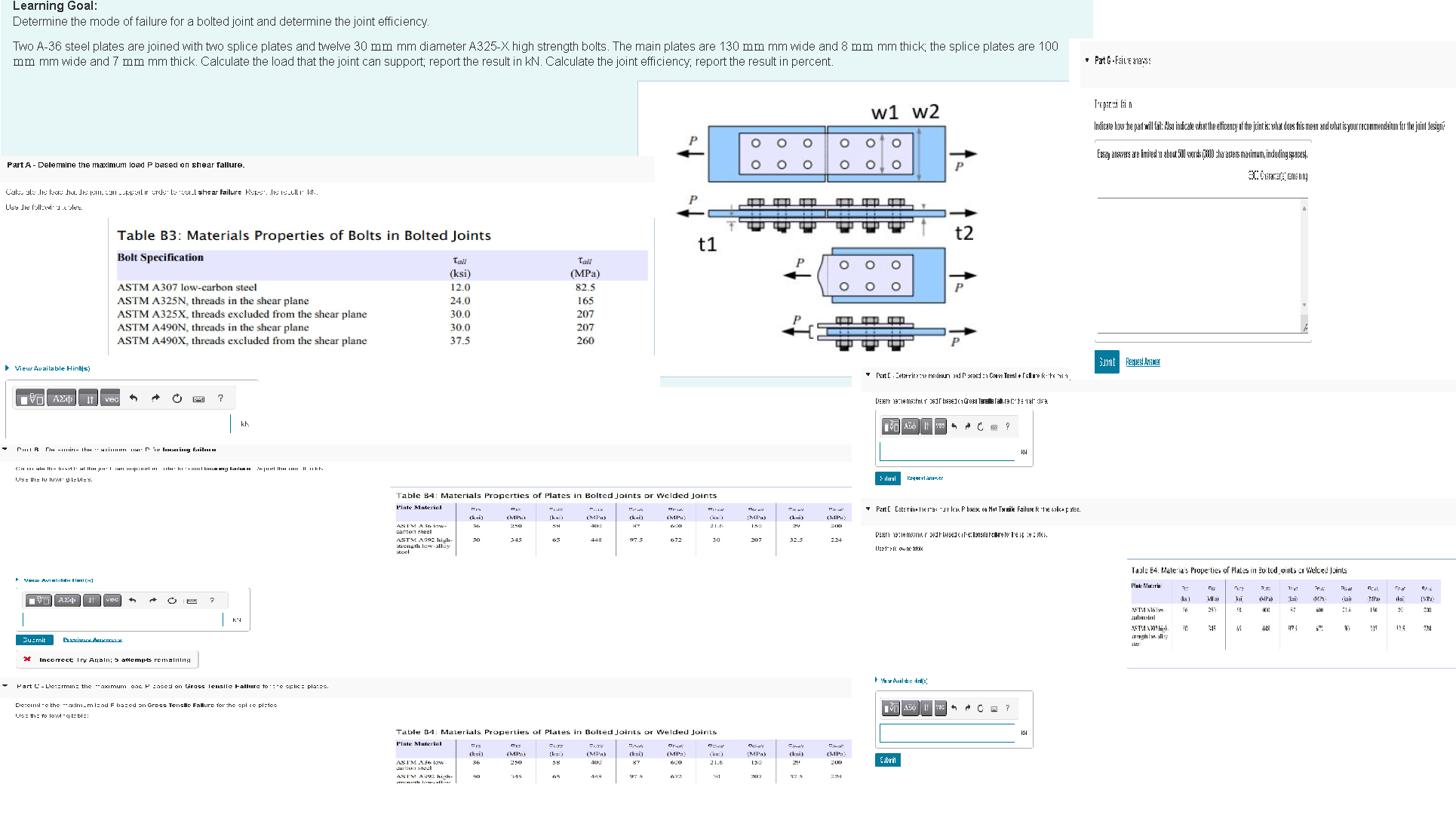 Two A - 3 6 steel plates are joined with two