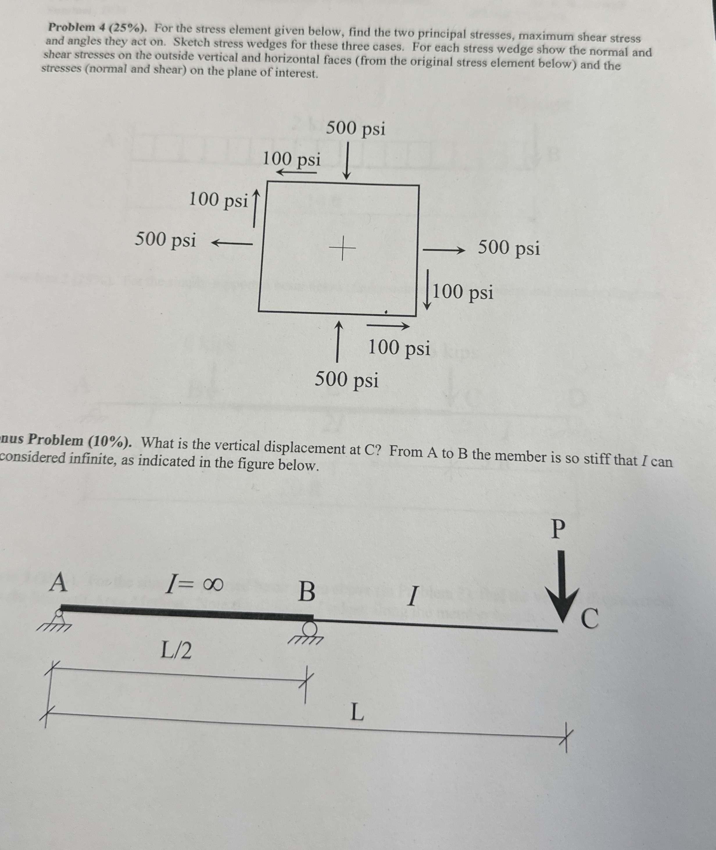 and angles they act on . Sketch stress wedges for
