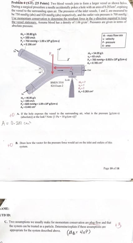 Problen 4 ( - F ) . | 2 5 Points ) : Two blood