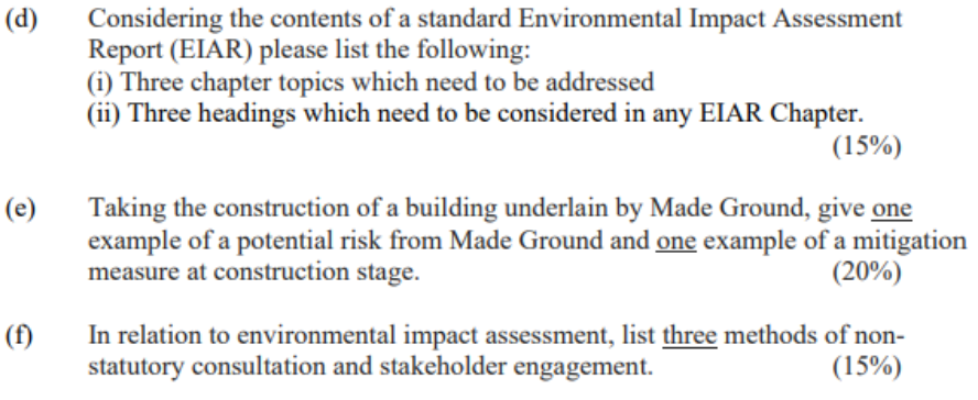 (d) Considering the contents of a standard