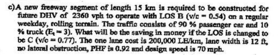 A new freeway segment of length 1 5 k m is