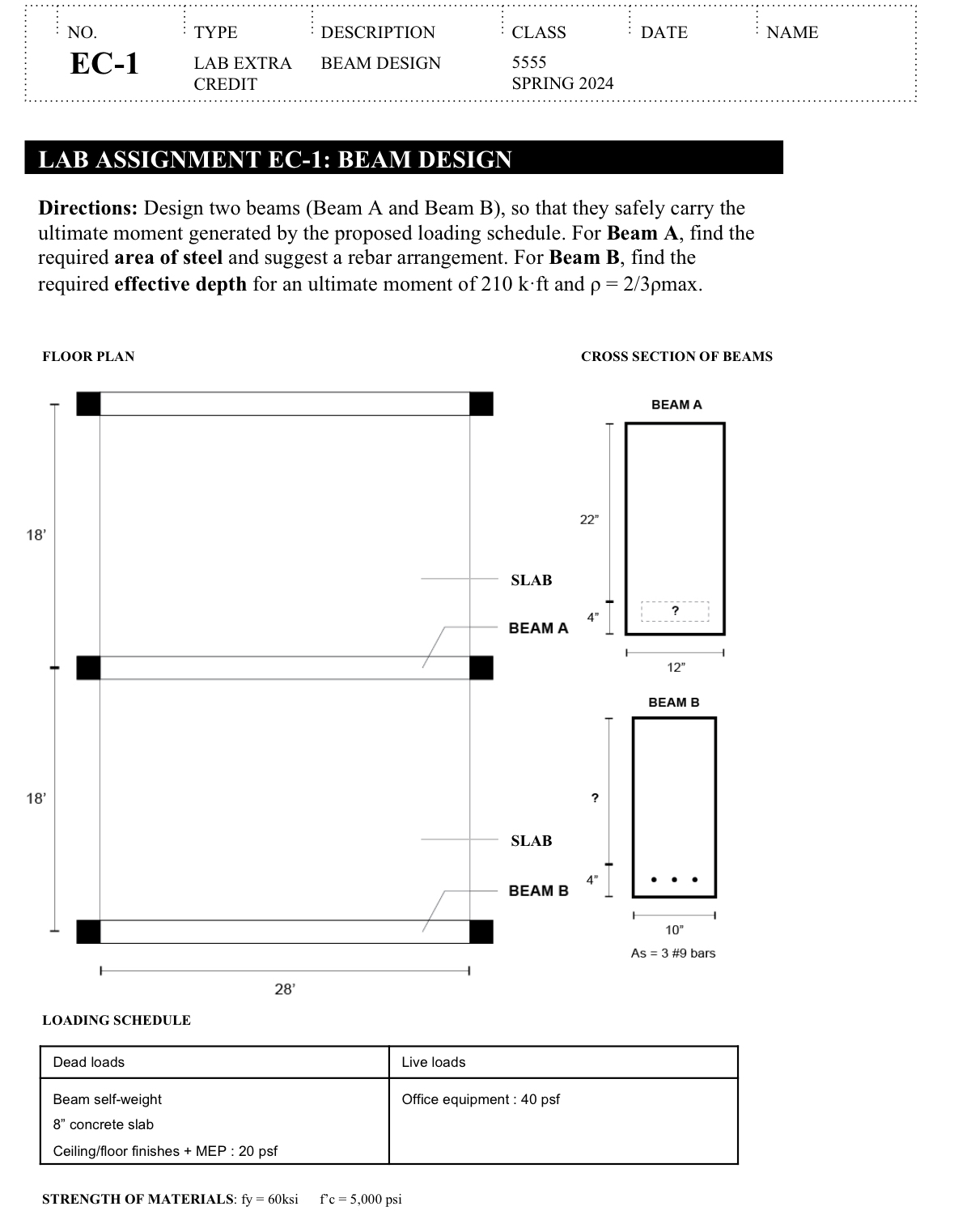 NO . TYPE DESCRIPTION CLASS DATE NAME EC - 1 LAB