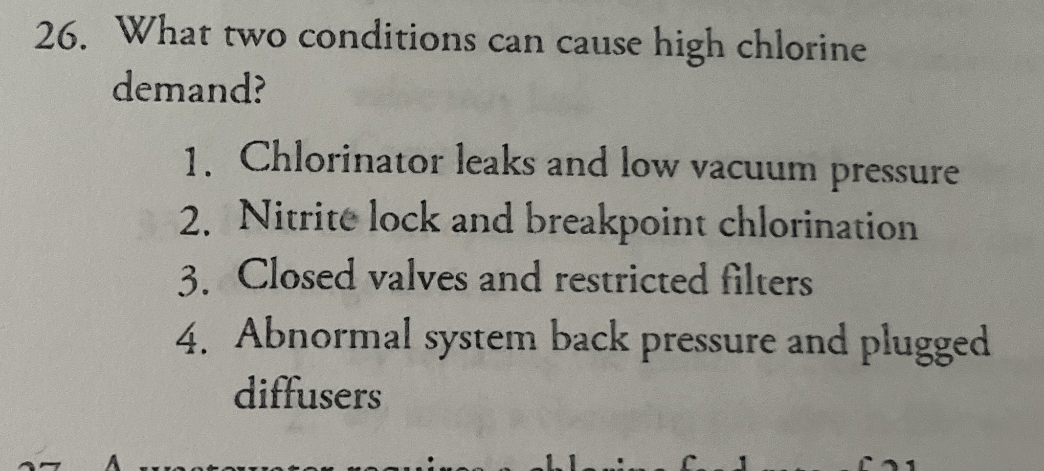 What two conditions can cause high chlorine