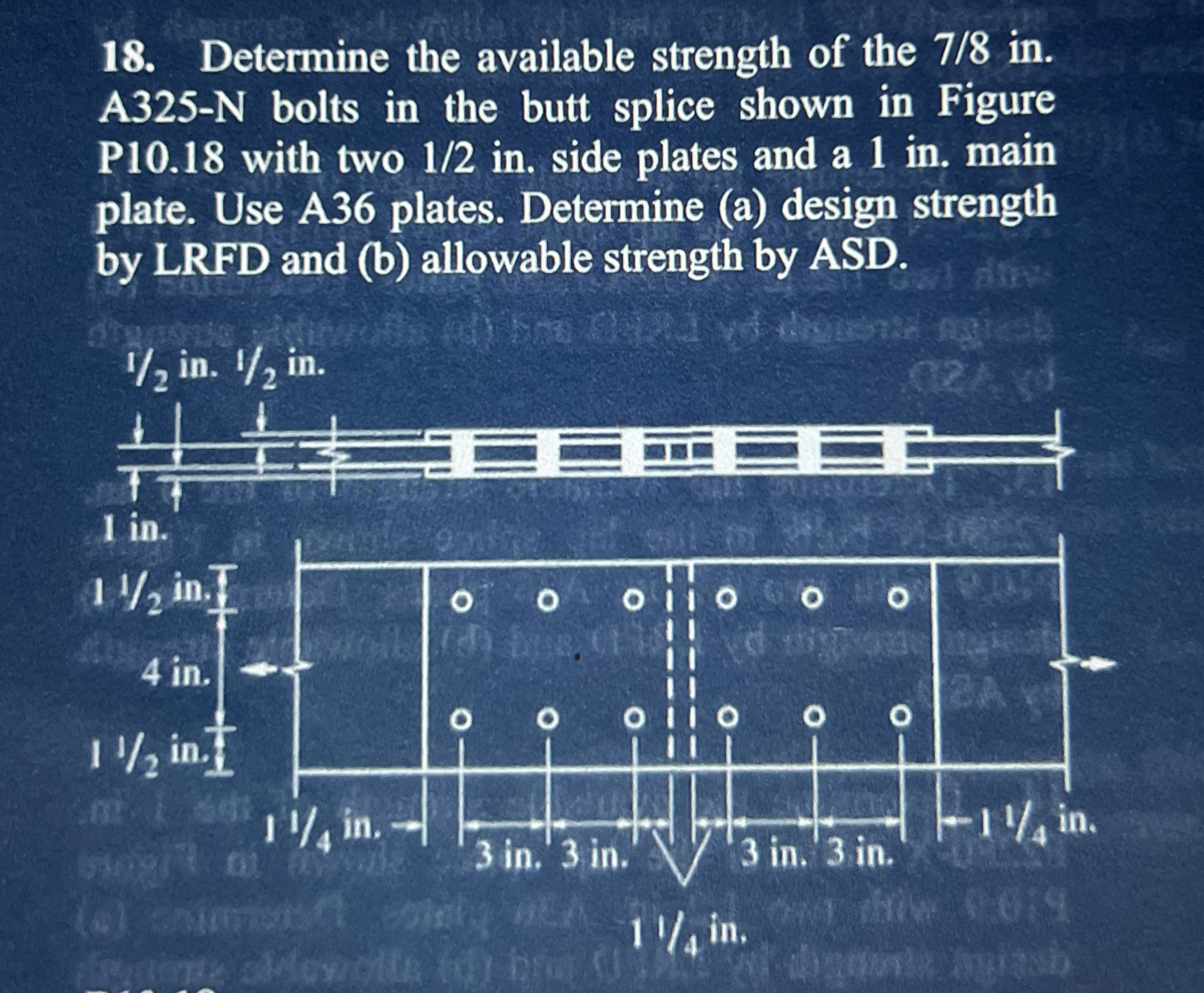 Determine the available strength of the 7 8 in .