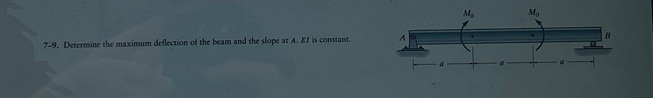 7 - 9 . Determine the maximum deflection of the