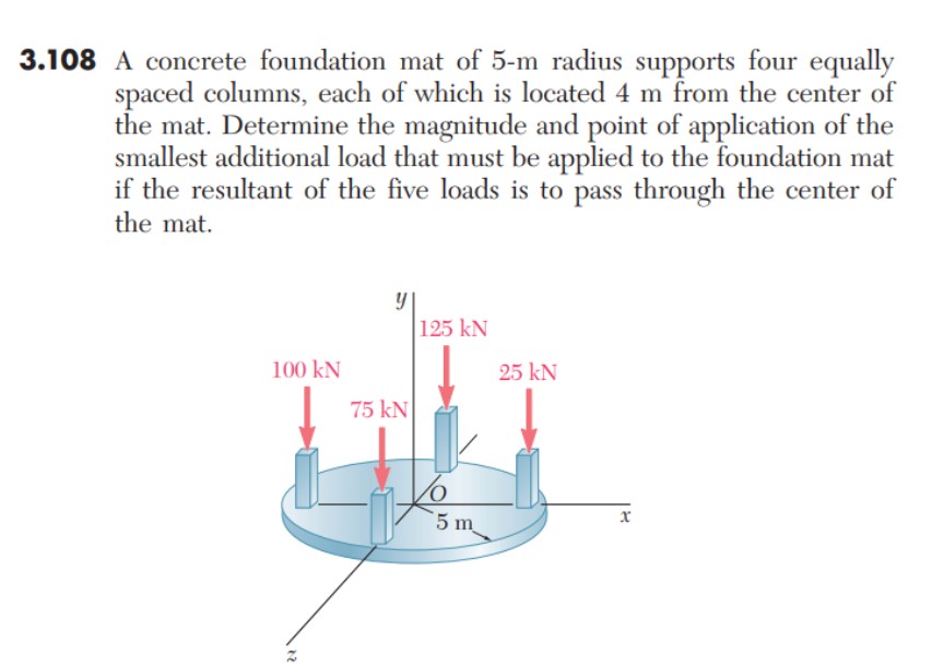 3 . 1 0 8 A concrete foundation mat of 5 - m