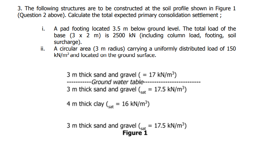 The following structures are to be constructed at