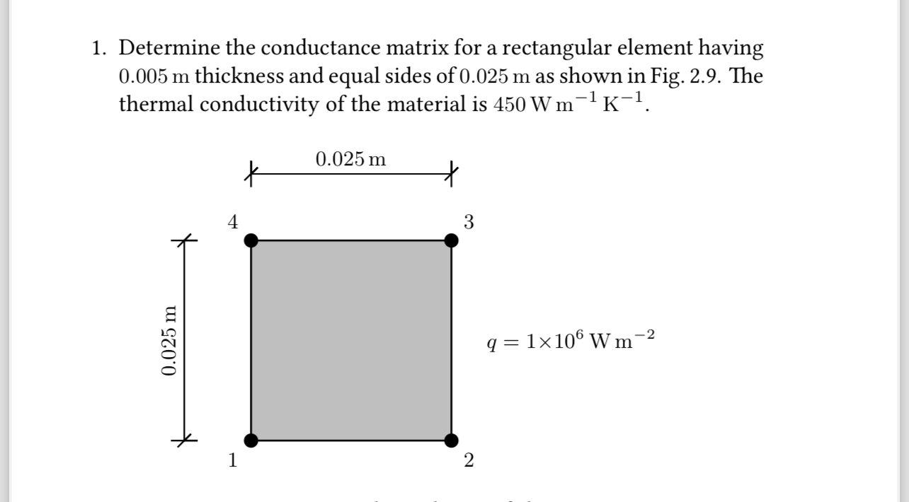 Determine the conductance matrix for a
