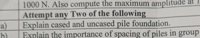 Explain cased and uncased pile foundation.