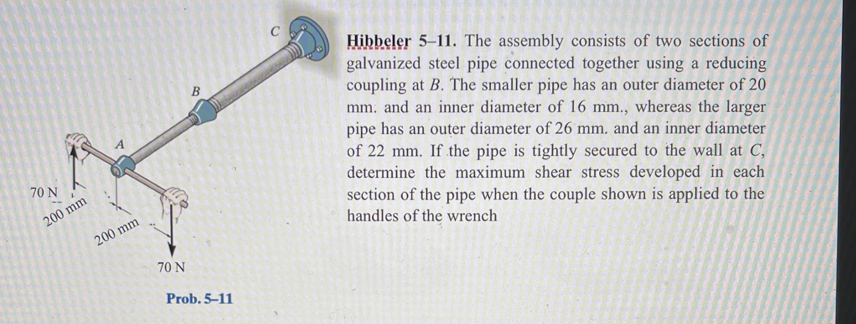 Hibbeler 5 - 1 1 . The assembly consists of two