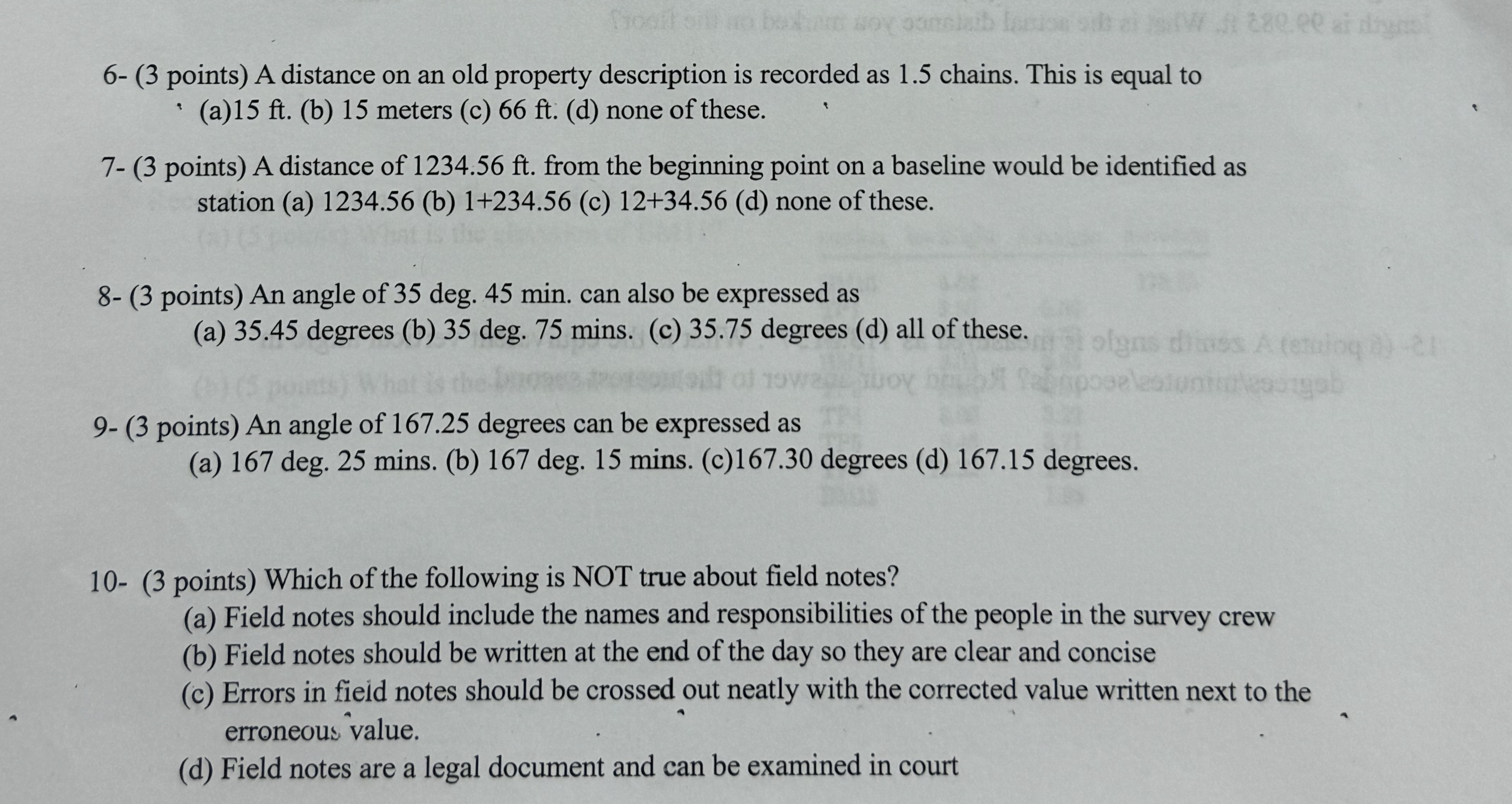 Show all work to receive credit 6 - ( 3 points )