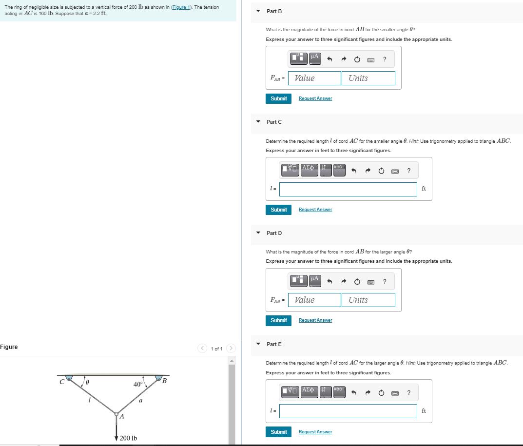 The ring of negligible size is subjected to a